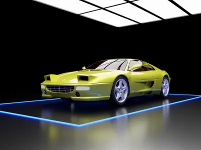 Car Exposition - Showroom Render Scene Low-poly 3D model