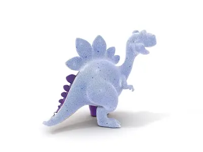 Cartoon Purple Dinosaur Model Pack with Spikes Low-poly 3D model