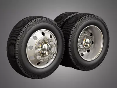 Truck Tires and Alcoa Rims 3D model