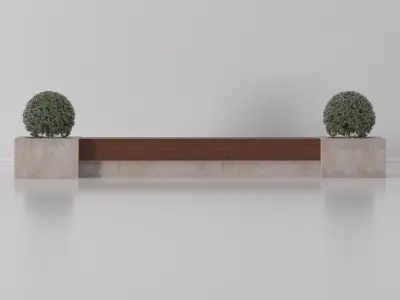 Modern bench Low-poly 3D model buy