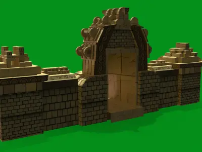 Stylized Monkey Temple Low-poly 3D model