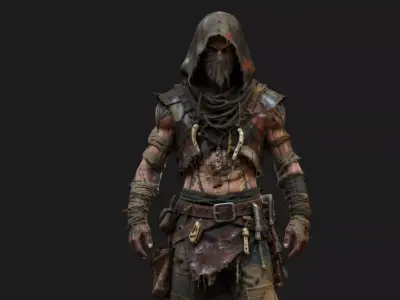 Post-Apocalyptic Raider Low-poly 3D model