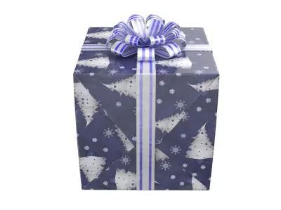 Gift Box Blue 07 3D model