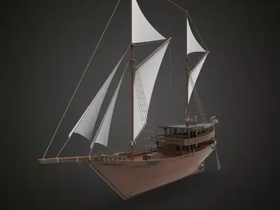 Sailboat wood 3D model