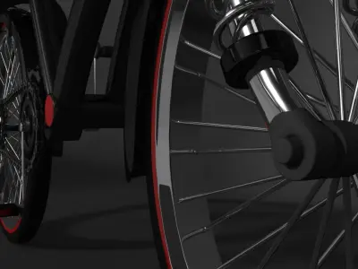 Bicycle with light 3D model