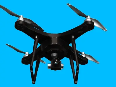 DRONE WITH CAMERA Low-poly 3D model
