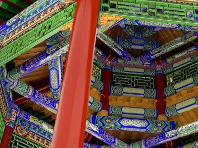 Chinese architecture Low-poly 3D model