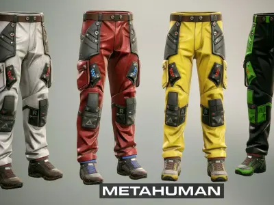 Sci-Fi Pants Sneakers p01 Low-poly 3D model