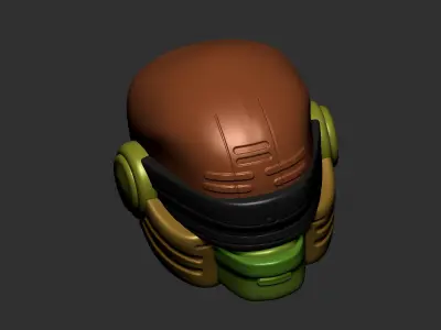 helmet high poly sculpt 3d printable ver 7 3D model 3D model 224
