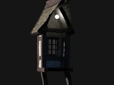 Tudor dormer Low-poly 3D model