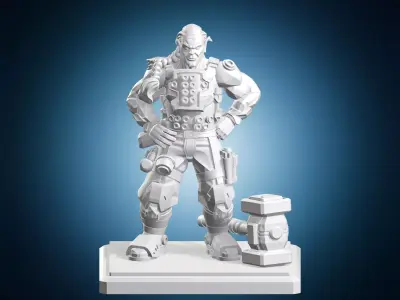 Sci-Fi Mechanic Engineer With Hammer 3D print model