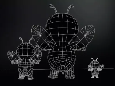 HoneyBee mobile ready Low-poly 3D model