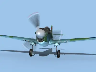 Curtiss P-40N Tomahawk V02 RAF 3D model