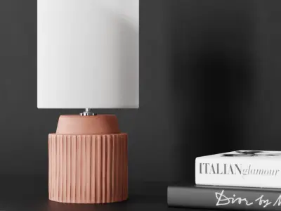  Eno Ceramic Chic Shade Lamp Model, Pink 