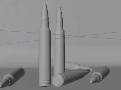 3D 7mm bullet model 3D model