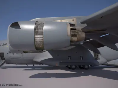 C-17 Globemaster III Ultra Detailed Military Transport Aircraft Low-poly 3D model