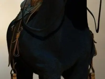 Realistic 3d Horse model with saddle Free 3D model
