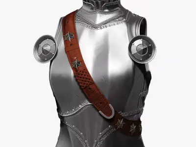 Female Knight Upper Chest Armor Sculpt Project 3D model