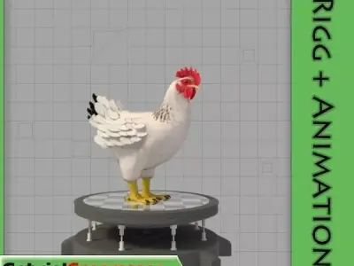 Chicken figurine 3D model
