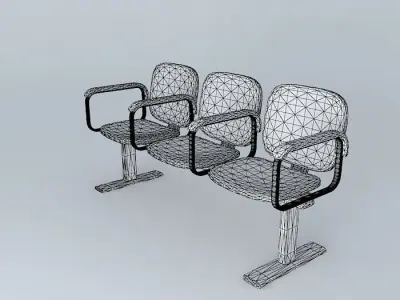 Tandem Chairs Free 3D model