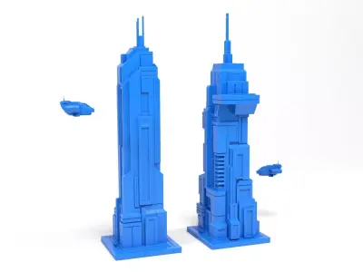 SCI-FI Buildings 3D print model