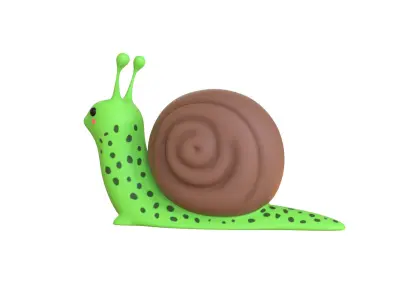 Cartoon Snail v003 - 3D Model Low Poly  Low-poly 3D model