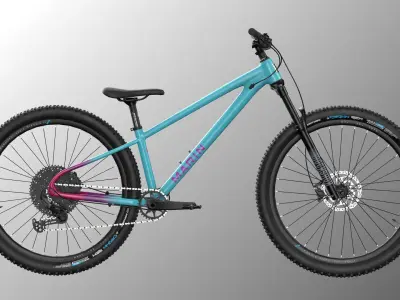 MTB hardtail BluePurple Low-poly 3D model