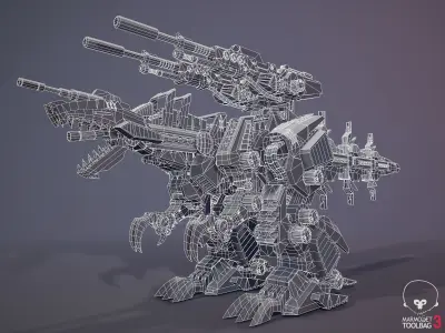 Zoid Genosaurer model 3D PBR  3D model