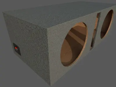 Car Audio System Speakers and Box Low Poly Low-poly 3D model