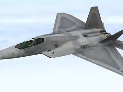 Fighter Jet Flying In Sky Plane V13 Low Poly 3D Model Low-poly 3D model