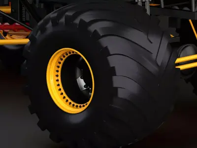 Monster Truck School Bus wheel 3D model