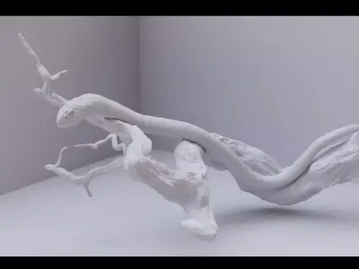 Snake on branch 3D model