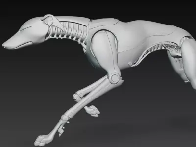 Stealth Robotic Dog  Futuristic Cyberpunk AI Patrol Unit Low-poly 3D model