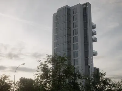 apartment building Low-poly 3D model