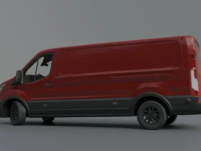 Generic cargo van Low-poly 3D model