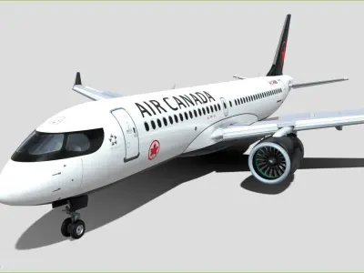 CS 300 Airbus A220 300 Air Canada livery Low-poly 3D model