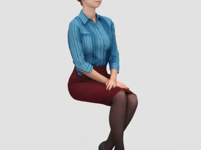 3D Human Model Vol. 2 Sitting People 3D model