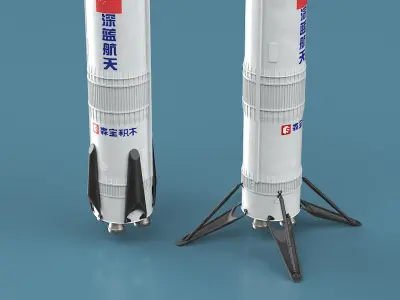 Deep Blue Aerospace Nebula Rocket Rigged for Cinema 4D 3D model