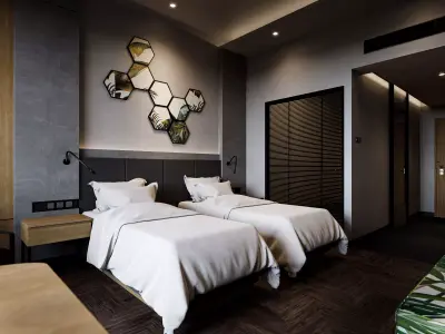 Hotel Bedroom Industrial Low-poly 3D model