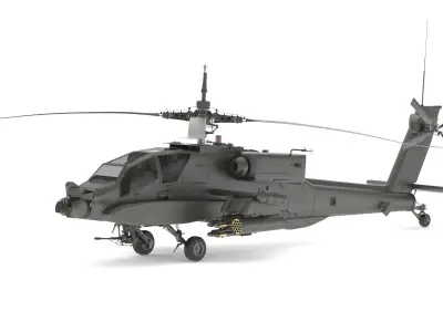 Boeing AH-64D Apache Longbow Helicopter with Cockpit 3D model