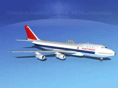 Boeing 747-100 Northwest Orient 3D model