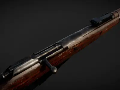 Mosin Nagant M91 Low-poly 3D model