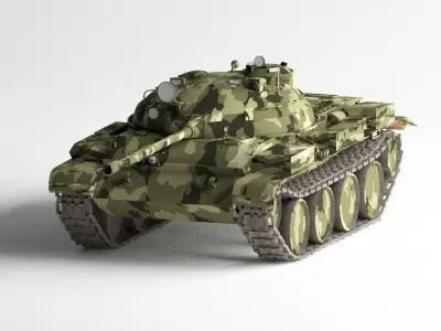 T-62A Medium Tank Low-poly 3D model