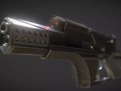 Futuristic Weapon Concept High-Poly 3D model