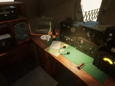 Telegraph Room Interior Low-poly 3D model