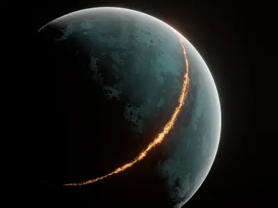 Planet Space Ready to game  Low-poly 3D model 6