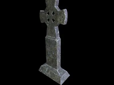 Old Mediavel Gravestone Low-poly 3D model