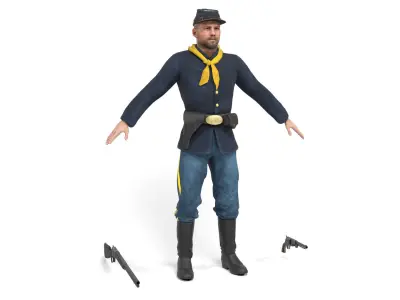 Union Soldier 4 Low-poly 3D model