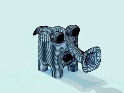 Cartoon Elephant Free 3D model