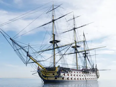 HMS Victory Low-poly 3D model